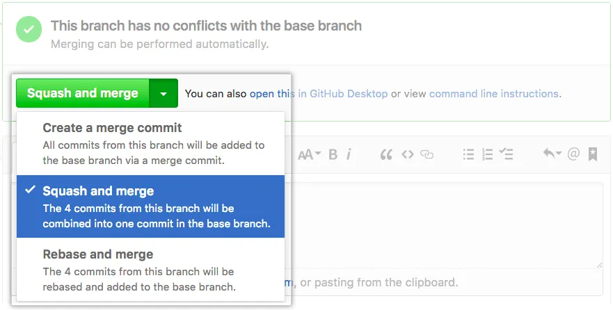 GitHub squashed commits